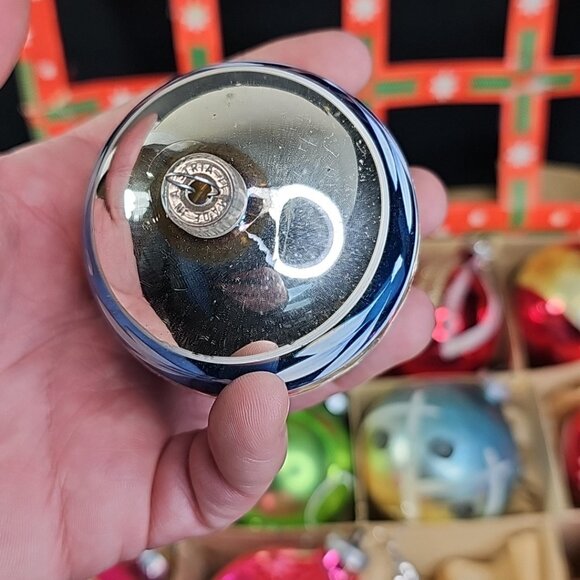 Vintage 1940s-50s Glass Christmas Balls Ornaments Baubles Lot Of 12 Please Read - Picture 8 of 16